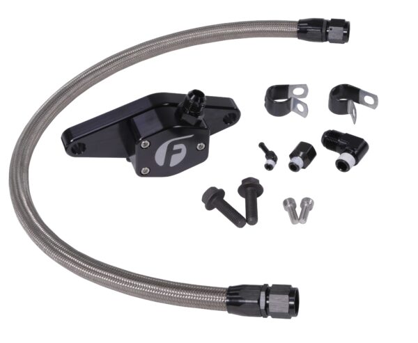 Fleece Performance Coolant Bypass® for 5.9L 12V Cummins (1994-1998) w/ Stainless Steel Braided Line - FPE-CLNTBYPS-CUMMINS-12V-SS image 1 Fleece Performance Coolant Bypass® for 5.9L 12V Cummins (1994-1998) w/ Stainless Steel Braided Line