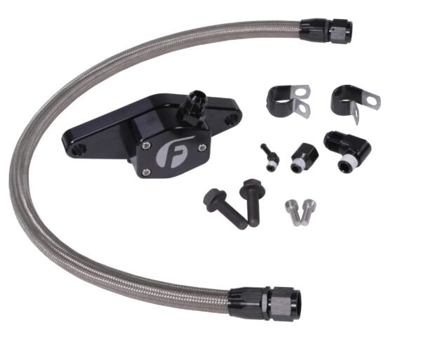 Fleece Performance Coolant Bypass® for 5.9L 12V Cummins (1994-1998) w/ Stainless Steel Braided Line - FPE-CLNTBYPS-CUMMINS-12V-SS image 1 Fleece Performance Coolant Bypass® for 5.9L 12V Cummins (1994-1998) w/ Stainless Steel Braided Line