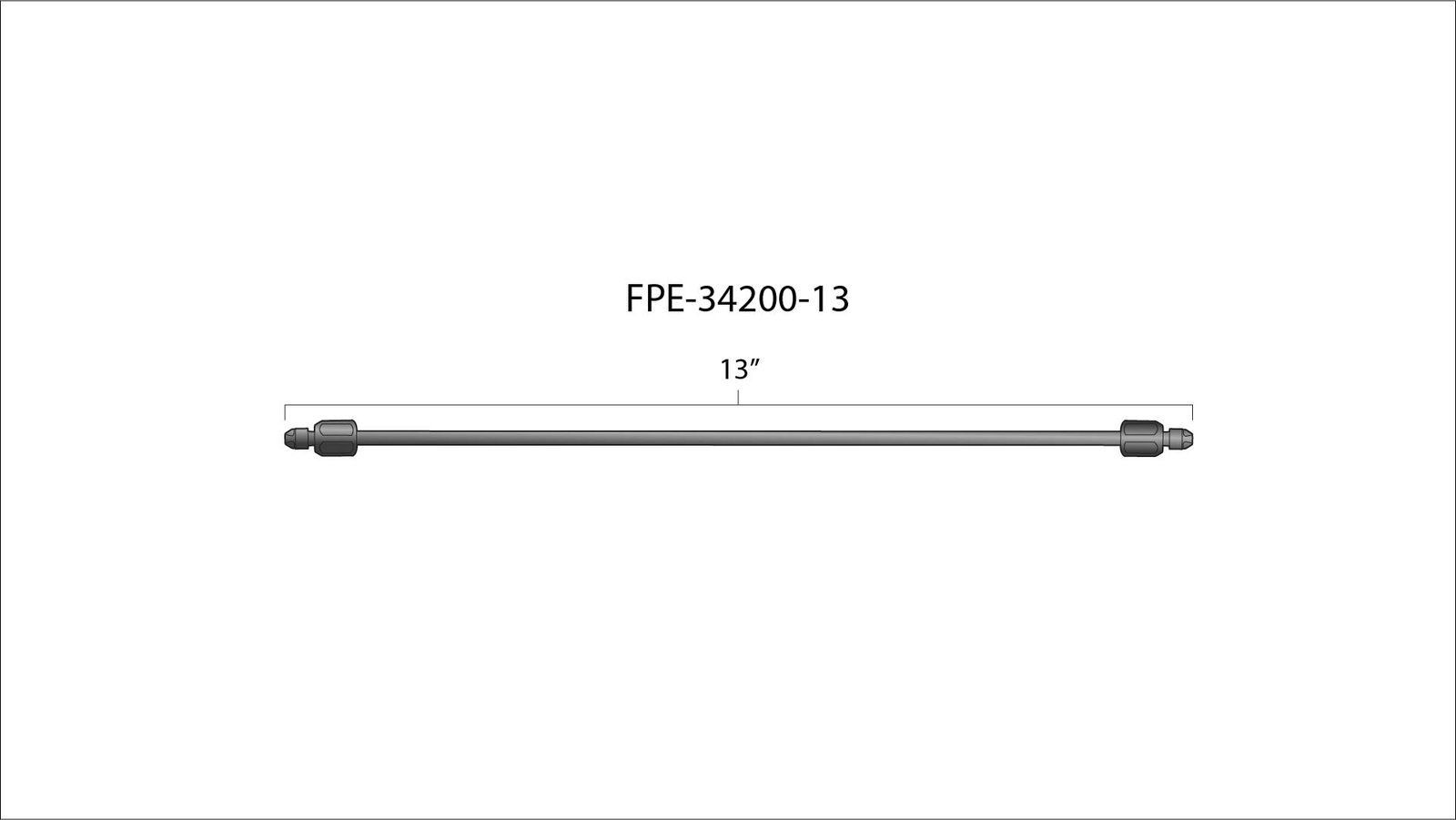 Fleece Performance 13 Inch High Pressure Fuel Line 8mm x 3.5mm Line M14 x 1.5 Nuts