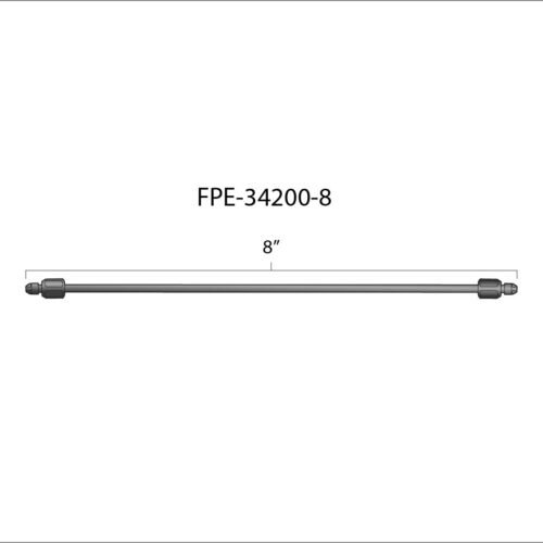 Fleece Performance 8 Inch High Pressure Fuel Line 8mm x 3.5mm Line M14 x 1.5 Nuts