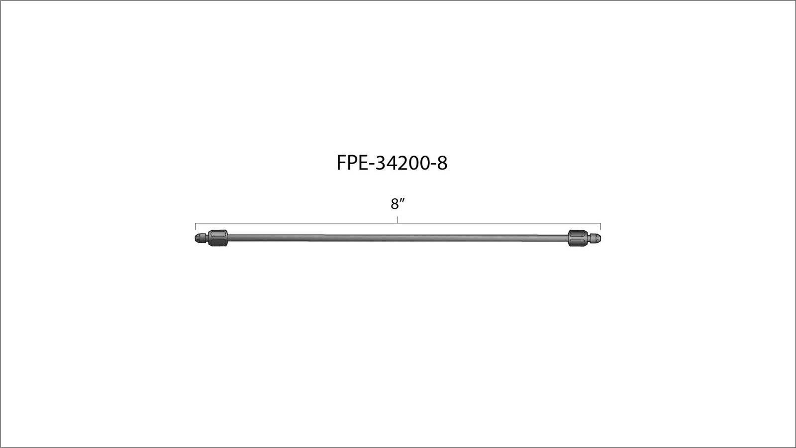 Fleece Performance 8 Inch High Pressure Fuel Line 8mm x 3.5mm Line M14 x 1.5 Nuts