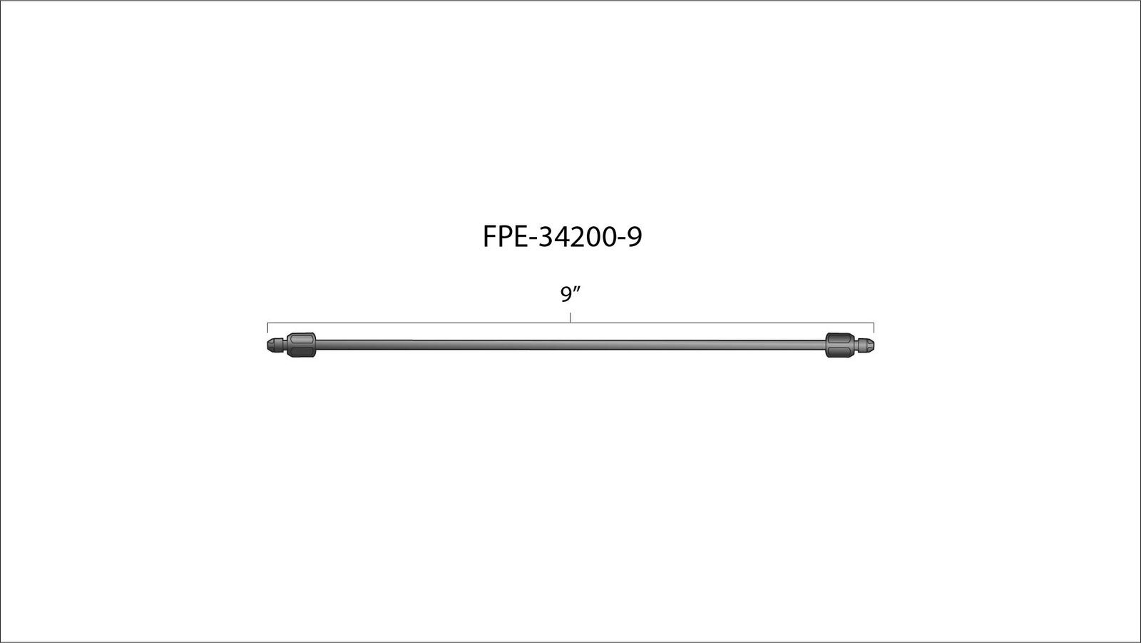 Fleece Performance 9 Inch High Pressure Fuel Line 8mm x 3.5mm Line M14 x 1.5 Nuts