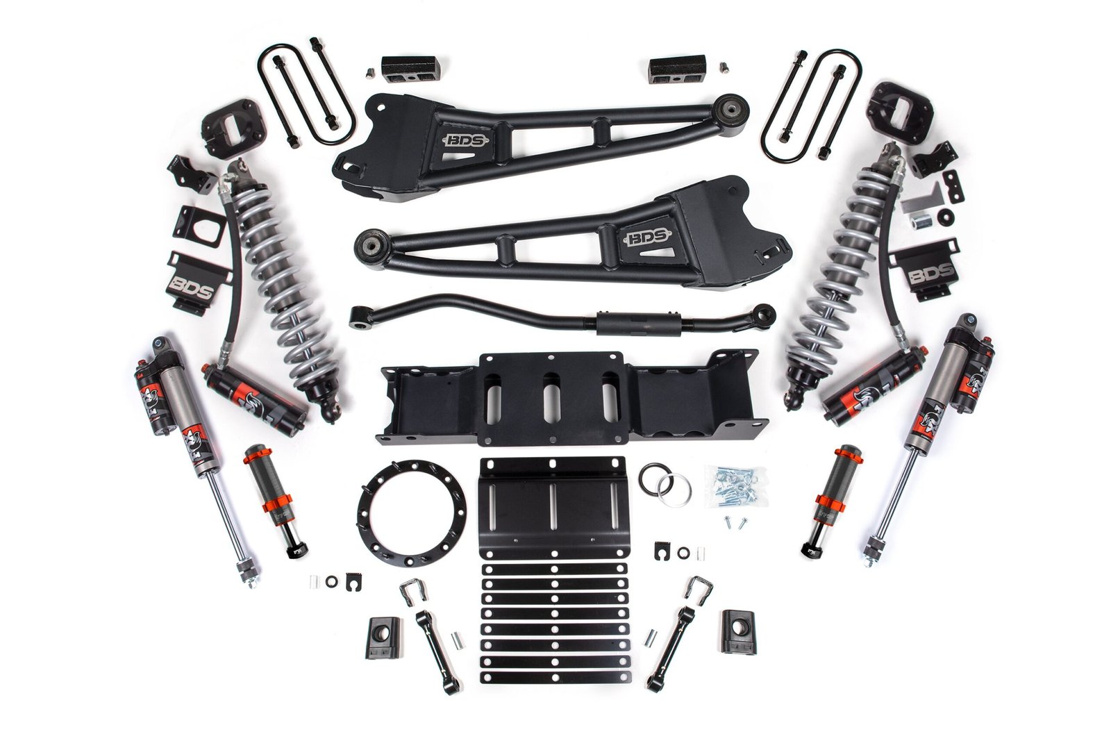 19-24 Ram 3500 4WD 3 Inch Radius Arm Suspension Lift Kit, 2 Inch Rear, Block w/o Overload, 6 Bolt Diesel - Fox 2.5 Performance Elite Series C/O Front, FOX 2.0 Front Bump, Fox 2.5 Performance Elite Series Rear BDS Suspension