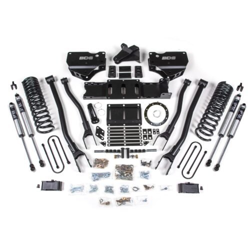 19-24 Ram 3500 4 Inch 4-Link Suspension Lift, 2 Inch Rear, Block, Diesel w/ overload, 8 bolt T-Case - Fox 2.5 Performance Elite Series R/r DSC Front, Fox 2.5 Performance Elite Series P/b DSC Rear BDS Suspension