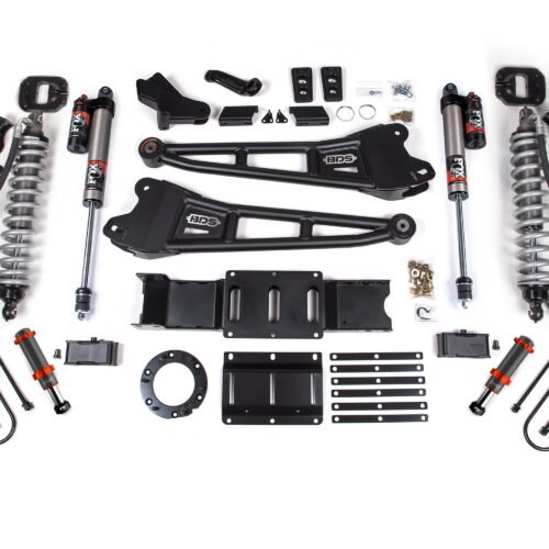 19-24 Ram 3500 4WD 6 Inch Radius Arm Suspension Lift Kit, 5 Inch Rear, Block w/o Overload, 6 Bolt Diesel - Fox 2.5 Performance Elite Series C/O Front, FOX 2.0 Front Bump, Fox 2.5 Performance Elite Series Rear BDS Suspension