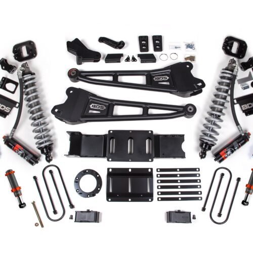 19-24 Ram 3500 4WD 4 Inch Radius Arm Suspension Lift Kit, 2 Inch Rear, Block w/o Overload, 6 Bolt Diesel - Fox 2.5 Performance Elite Series C/O Front, FOX 2.0 Front Bump, Fox 2.5 Performance Elite Series Rear BDS Suspension