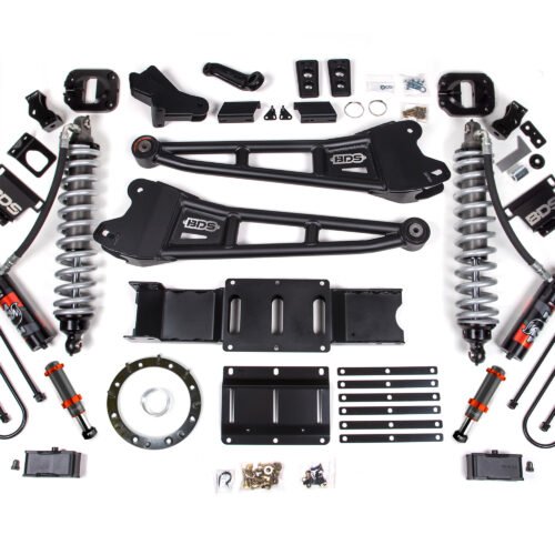 19-24 Ram 3500 4WD 4 Inch Radius Arm Suspension Lift Kit, 2 Inch Rear, Block w/o Overload, 8 Bolt Diesel - Fox 2.5 Performance Elite Series C/O Front, FOX 2.0 Front Bump, Fox 2.5 Performance Elite Series Rear BDS Suspension