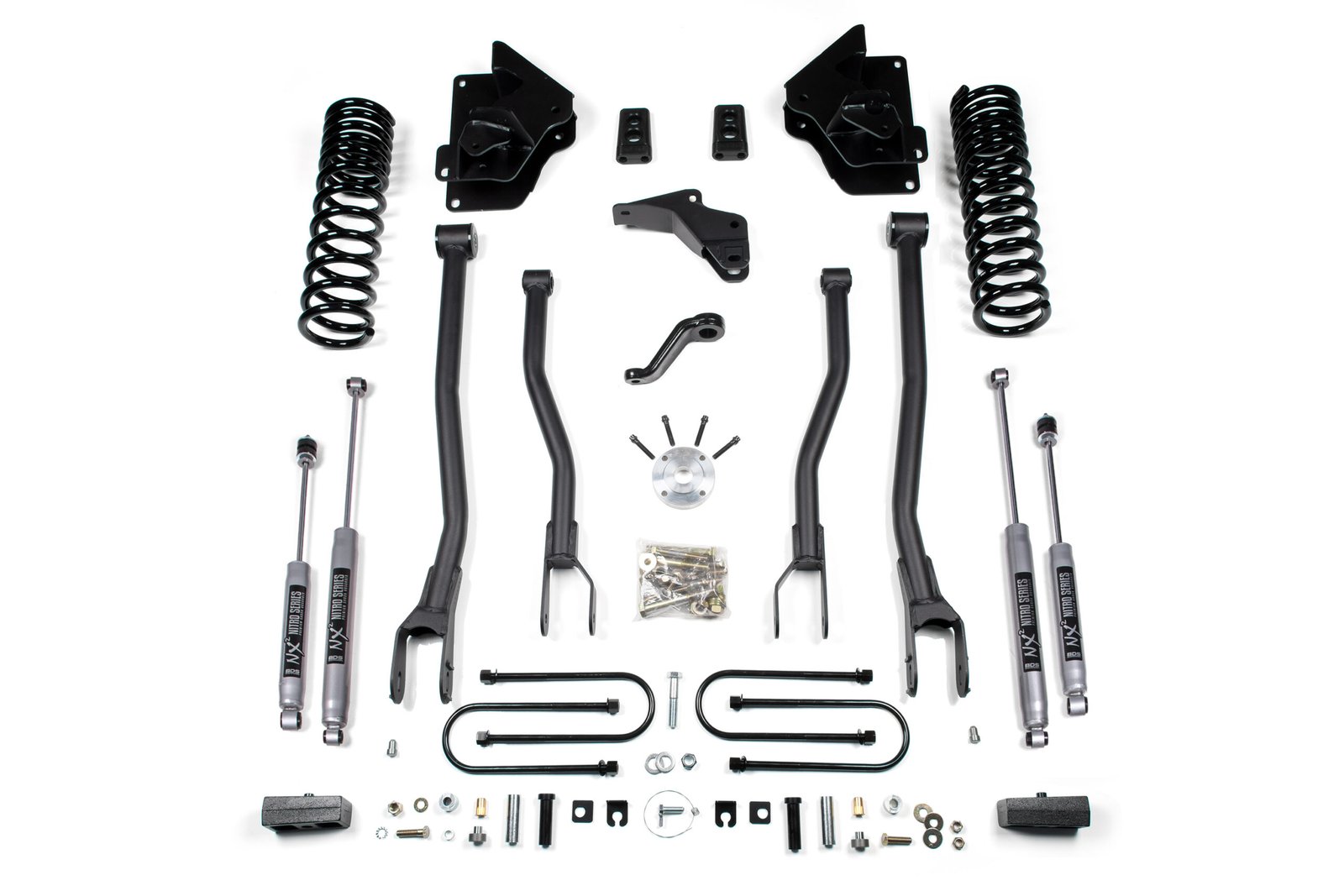4 Inch Lift Kit w/ 4-Link Ram 3500 13-18 4WD Diesel 2 Inch Block Fox 2.0 Performance