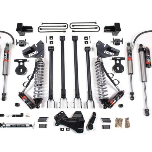 4 Inch Lift Kit w/ 4-Link FOX 2.5 Performance Elite Coil-Over Conversion Ford F250/F350 Super Duty 17-19 4WD Diesel Leaf Springs