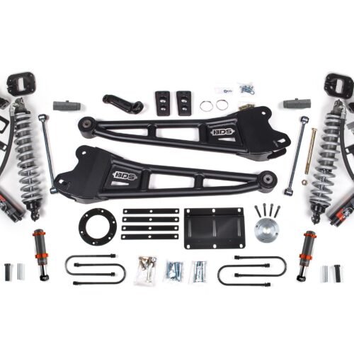 13-18 Ram 3500 4WD 6 Inch Radius Arm Suspension Lift Kit, 4 Inch Rear, Block, 6 Bolt Diesel - Fox 2.5 Performance Elite Series C/O Front, FOX 2.0 Front Bump, Fox 2.5 Performance Elite Series Rear BDS Suspension