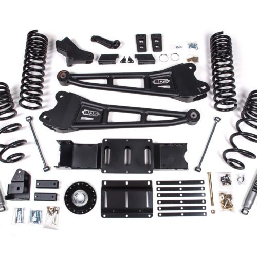 2025 Ram 2500 4WD (Diesel) 4 Inch Radius Arm Suspension Lift Kit W/ Indexing Ring, 2.5 Inch Rear Lift, Coil Spring - NX2 Shocks BDS Suspension