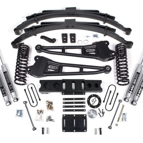 BDS2140FS-BLDV.jpg 13-18 Ram 3500 4WD (Diesel) 6 Inch Radius Arm Suspension Lift Kit, 8-Bolt Indexing Ring, 4.5 Inch Rear Lift, Leaf Spring - Fox 2.0 IFP Performance Series Shocks BDS Suspension