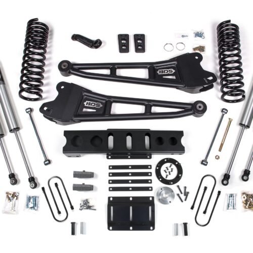 13-18 Ram 3500 4WD (Diesel) 6 Inch Radius Arm Suspension Lift Kit, 4 Inch Rear Lift, Block, 6 Bolt - Fox 2.5 IFP Performance Series HTO Shocks BDS Suspension