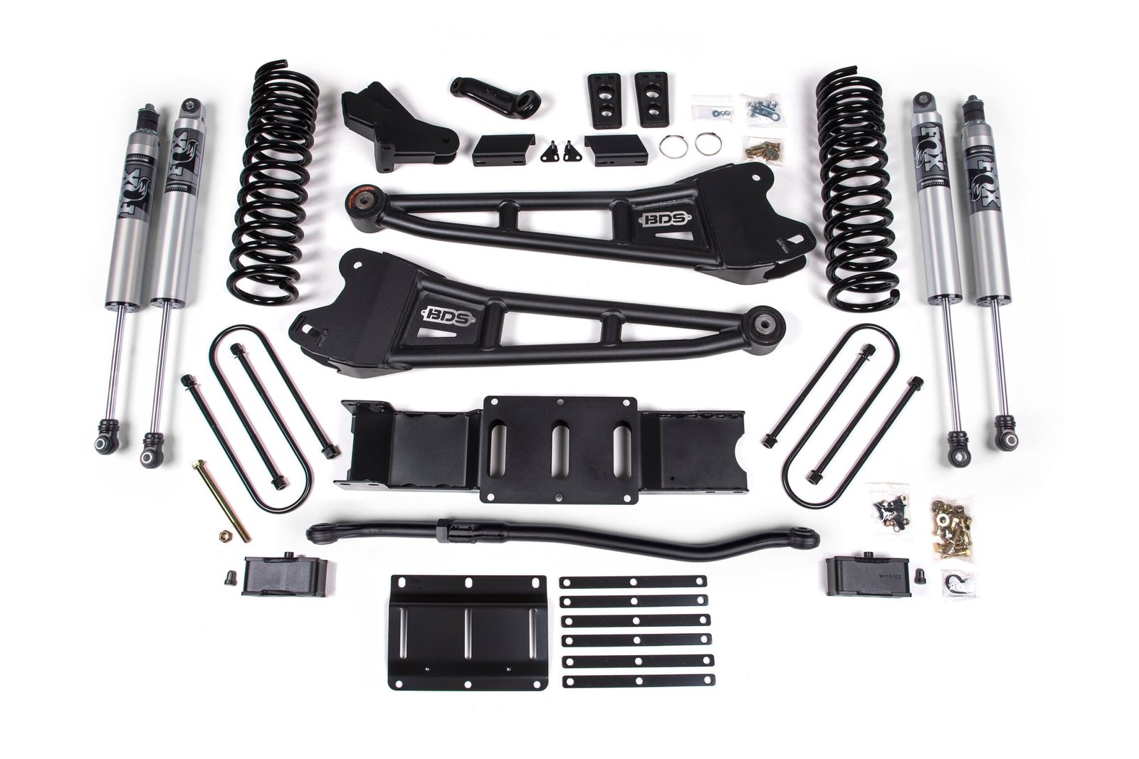 25-26 Ram 3500 4WD (Diesel) 4 Inch Radius Arm Suspension Lift Kit, 3 Inch Rear Lift w/ Overload, Block - Fox 2.5 IFP PS Shocks BDS Suspension