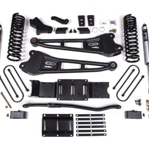 25-26 Ram 3500 4WD (Diesel) 4 Inch Radius Arm Suspension Lift Kit, 2 Inch Rear Lift w/ Overload, Block - Fox 2.0 IFP PS Shocks BDS Suspension