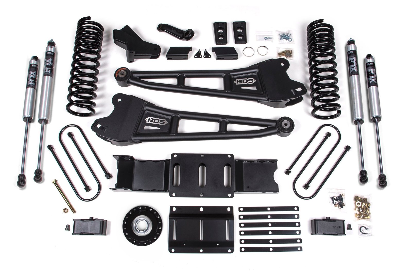 25-26 Ram 3500 (Diesel) 4 Inch Radius Arm Suspension Lift Kit W/ Indexing Ring, 2 Inch Rear Lift w/ Overload, Block - Fox 2.0 IFP PS Shocks BDS Suspension