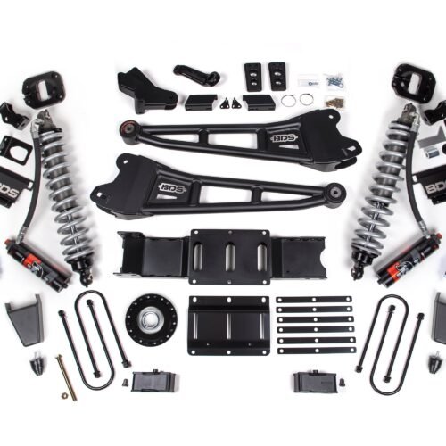 25-26 Ram 3500 (Diesel) 4 Inch Radius Arm Suspension Lift Kit W/ Indexing Ring, 2 Inch Rear Lift, Block W/ Overload - Fox 2.5 PES C/O, Fox 2.5 PES Shocks BDS Suspension