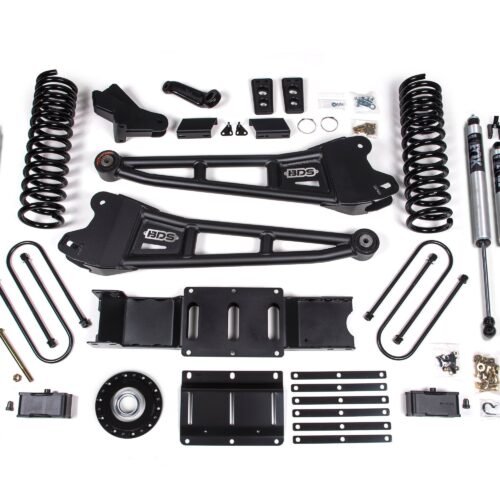 25-26 Ram 3500 (Diesel) 4 Inch Radius Arm Suspension Lift Kit W/ Indexing Ring, 3 Inch Rear Lift, Block W/ OE Air Assist - Fox 2.0 IFP PS Shocks BDS Suspension