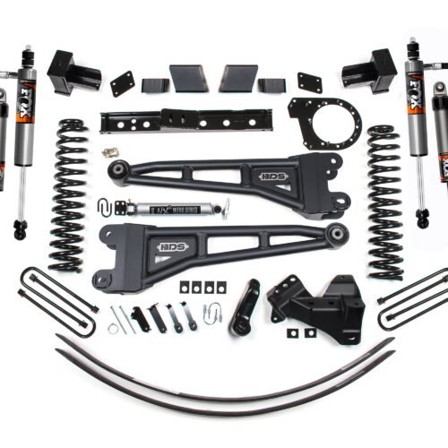 6 Inch Lift Kit w/ Radius Arm Ford F250/F350 Super Duty 17-19 4WD Diesel 5 Inch Block With 2 Leaf Main Fox 2.5 Performance Elite