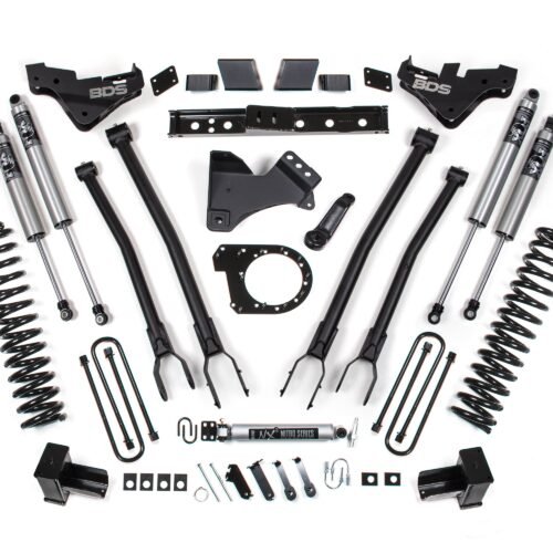 23-26 Ford F-350 Super Duty 4WD 7 Inch 4-Link Suspension Lift Kit, 4 Inch Rear, Block, Diesel, DRW - Fox 2.0 Performance Series Shocks BDS Suspension