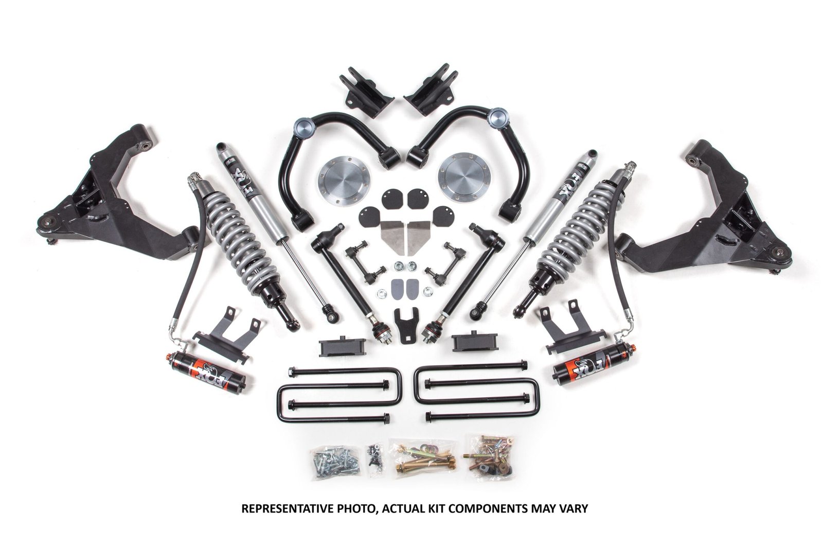 11-19 Chevrolet Silverado 2500HD/3500HD - GMC Sierra 2500HD/3500HD 4WD (Diesel) 3 Inch Coilover Conversion Kit, 2 Inch Rear Lift, Block w/o Overload - Fox 2.5 Performance Elite Series C/O, Fox 2.0 IFP Performance Series Shocks BDS Suspension